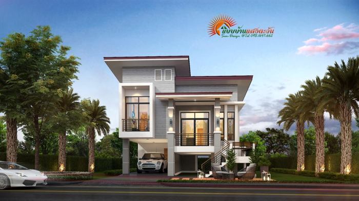 Unique Two Storey Modern House With Three Bedrooms Cool House