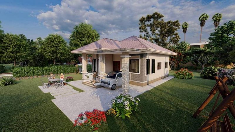 Picture of Modern Three-Bedroom House Plan in a Narrow Lot