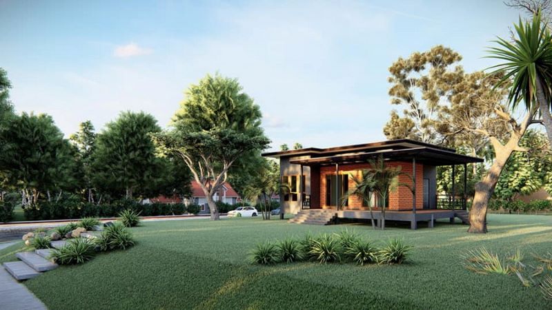 Picture of Country Home Plan with Bricks Clad-Wall
